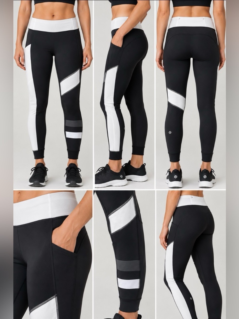 Lululemon Speed Tight II Full-On Luxtreme Black White Leggings Size 6